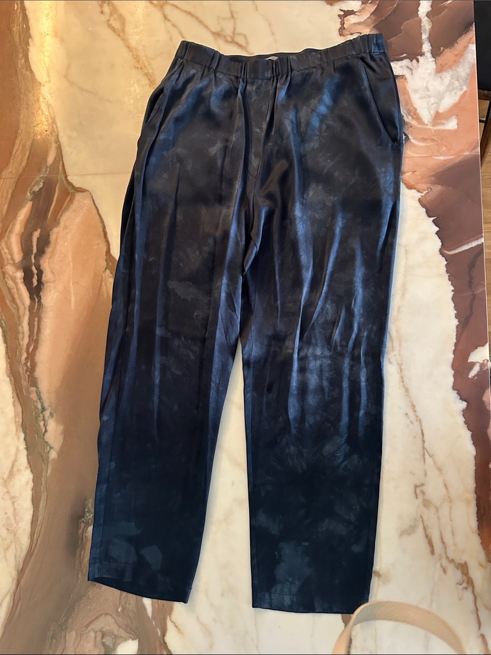 Women’s silk Navy tie dye Pants